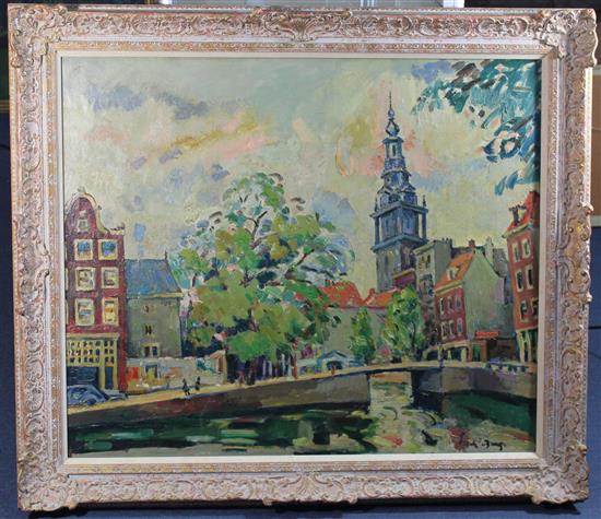 § Emile Baes (Belgian, 1879-1953) Church in Amsterdam, 31 x 37in. Provenance: Christies Sale 2/12/91 Lot 73